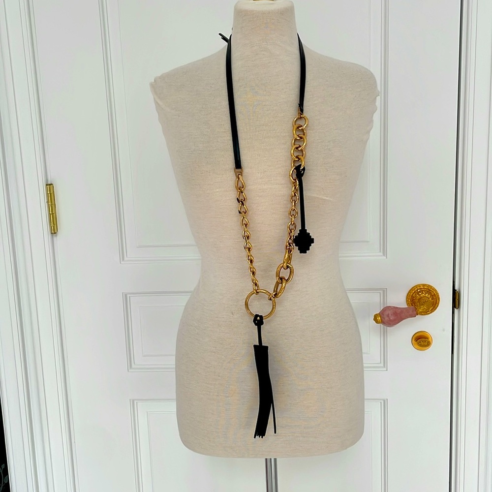 Tod’s Gold and Black Chain Necklace